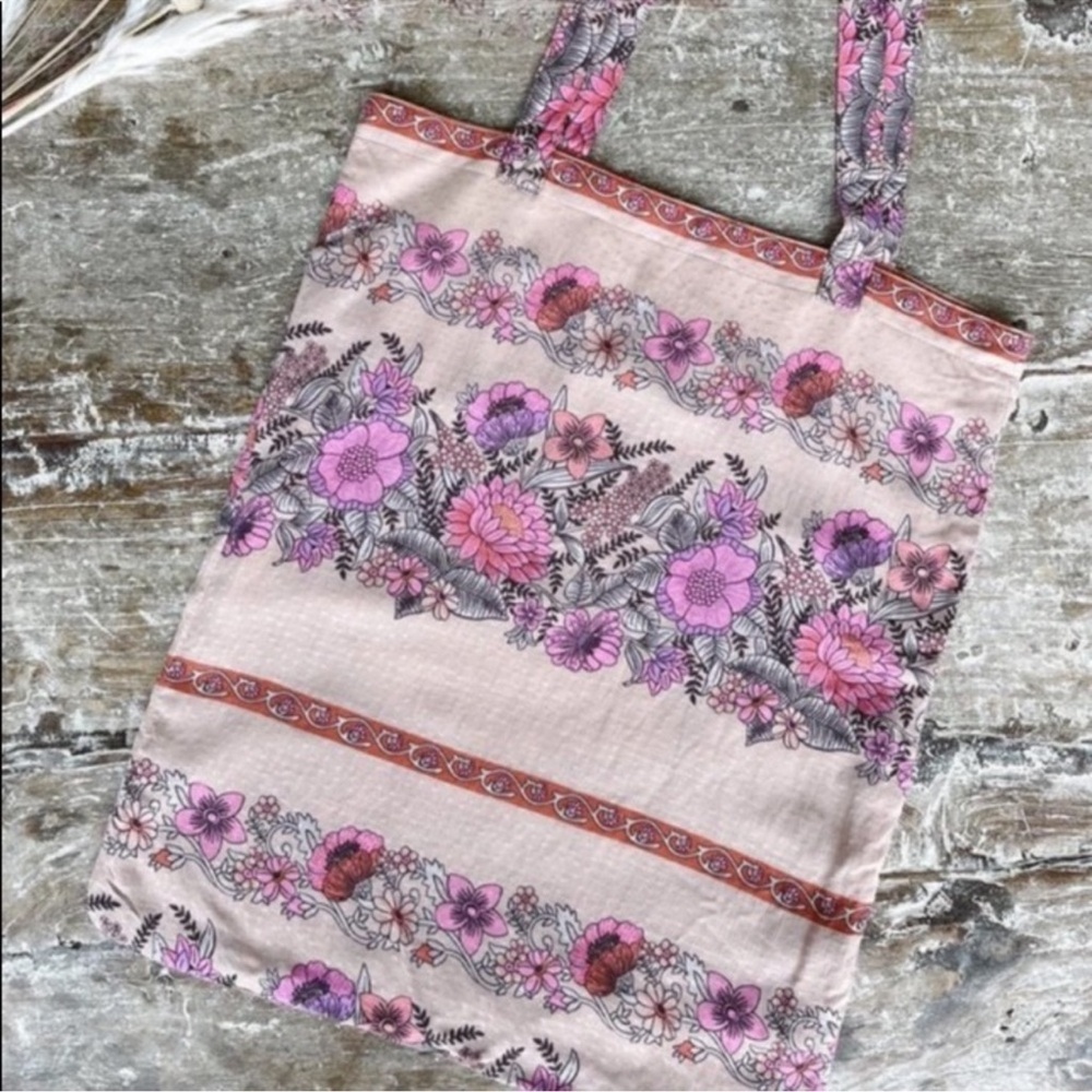 Spell & The Gypsy "Flamingo" Pink Library Tote Bag NWT — Reusable Boho Canvas
